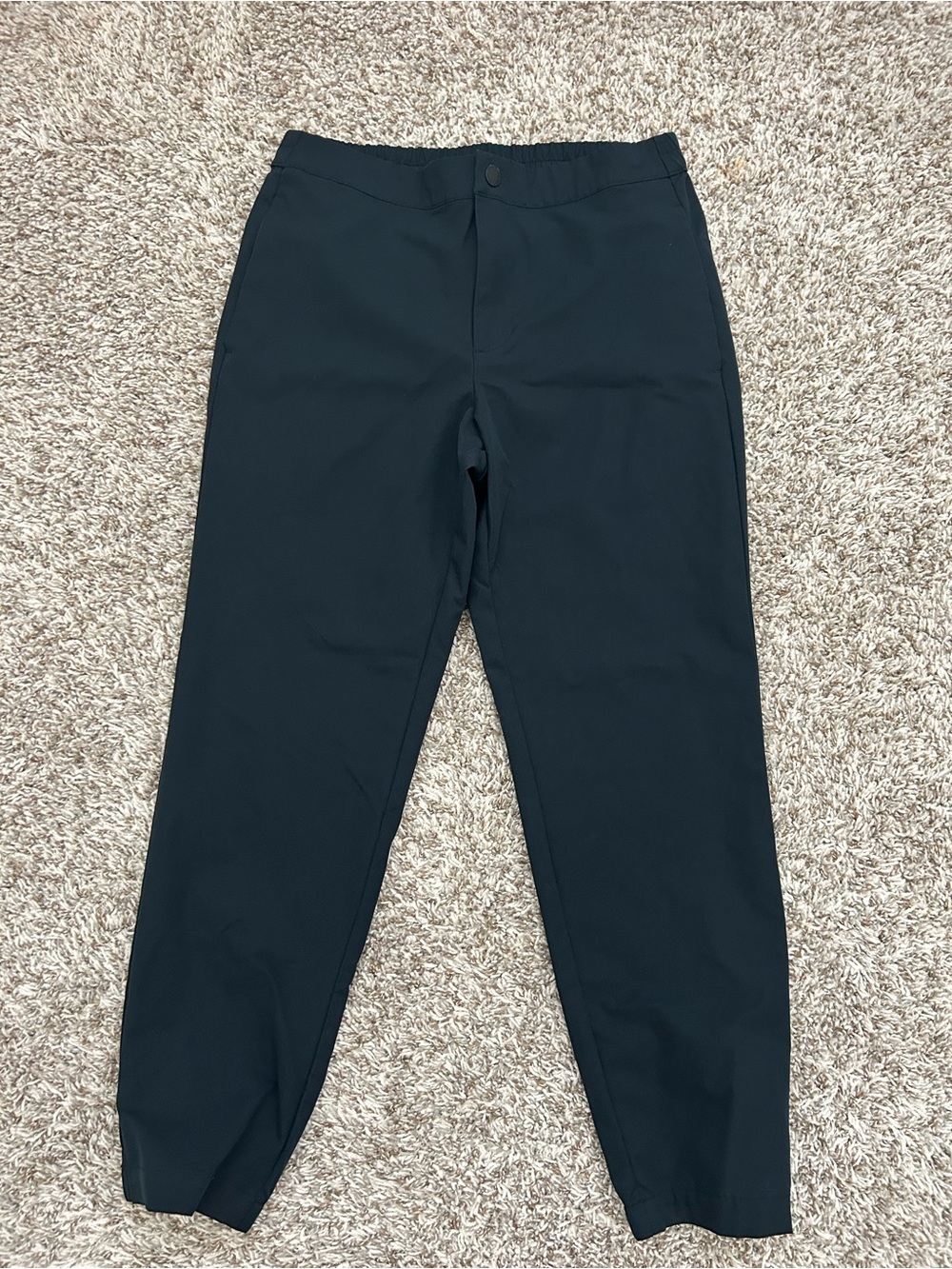 Banana Republic Jogger Pants Mens 32 Black Elastic Cuffed Polyester Casual
